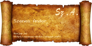 Szenes Andor névjegykártya