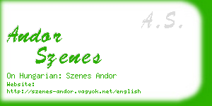 andor szenes business card